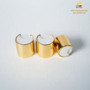 Nắp bật mạ vàng fi20/410, 24/410 dùng cho chai nhựa hoá mỹ phẩm