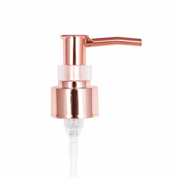 NBT Luxury Rose Gold Pump ABS Plastic Cosmetic Bottle UV Lotion Pump Spray Aluminum Metal Collar for Cosmetics Personal Care