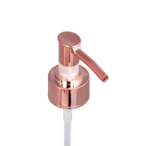 NBT Luxury Rose Gold Pump ABS Plastic Cosmetic Bottle UV Lotion Pump Spray Aluminum Metal Collar for Cosmetics Personal Care