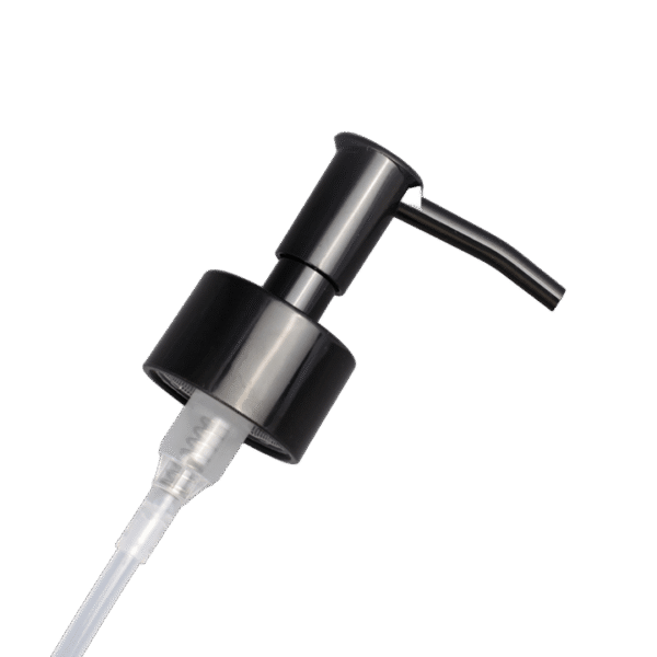 NBT Hotel Liquid Soap Dispensers Stainless Steel and Plastic Longan Empty Black Bottle with 28400 Black Pump Metal Finish