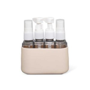 NBT Plastic Yellow 50ml 4-in-1 Plastic Pump Bottle Set for Lotion and Spray Convenient Portable Travel Kit with Practical