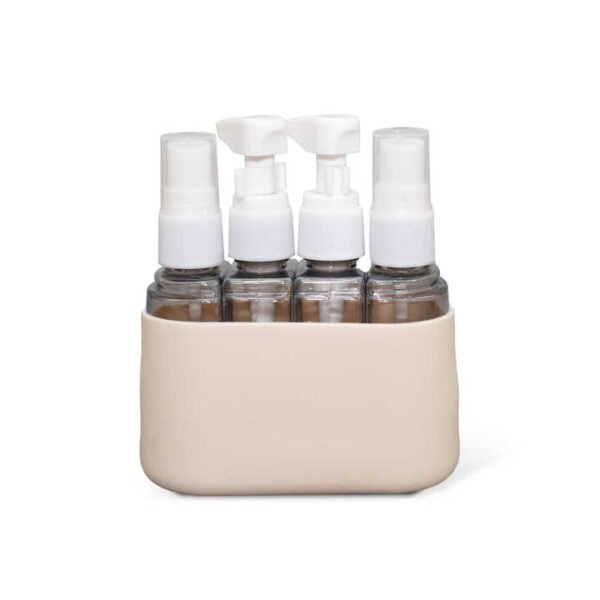 NBT Plastic Yellow 50ml 4-in-1 Plastic Pump Bottle Set for Lotion and Spray Convenient Portable Travel Kit with Practical