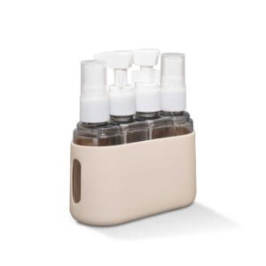 NBT Plastic Yellow 50ml 4-in-1 Plastic Pump Bottle Set for Lotion and Spray Convenient Portable Travel Kit with Practical