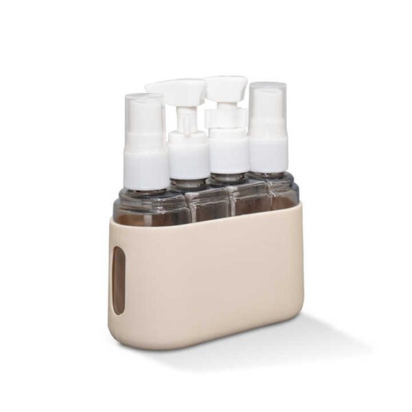 NBT Plastic Yellow 50ml 4-in-1 Plastic Pump Bottle Set for Lotion and Spray Convenient Portable Travel Kit with Practical
