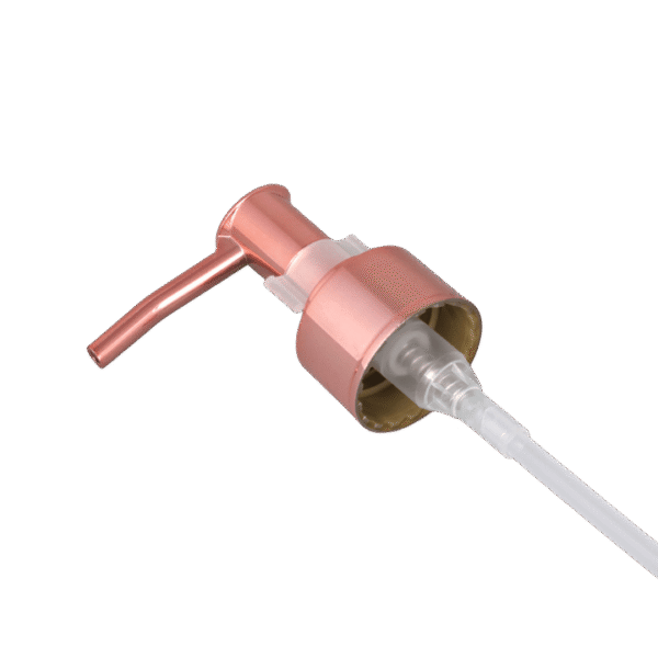 NBT Luxury Rose Gold Pump ABS Plastic Cosmetic Bottle UV Lotion Pump Spray Aluminum Metal Collar for Cosmetics Personal Care