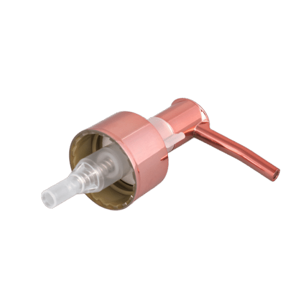 NBT Luxury Rose Gold Pump ABS Plastic Cosmetic Bottle UV Lotion Pump Spray Aluminum Metal Collar for Cosmetics Personal Care