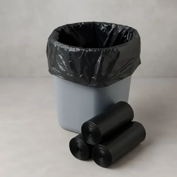 Flat garbage bags on roll – durable HDPE/LDPE trash bags with flat bottom seal, ideal for household and commercial waste disposal